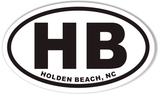 HB HOLDEN BEACH, NC Oval Bumper Stickers