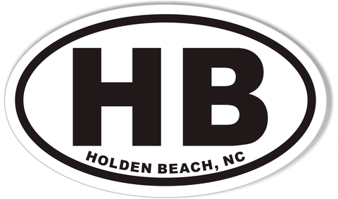 HB HOLDEN BEACH, NC Oval Bumper Stickers