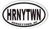 HRNYTWN HORNEYTOWN, NC Oval Bumper Stickers