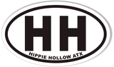 HH HIPPIE HOLLOW ATX Oval Bumper Stickers