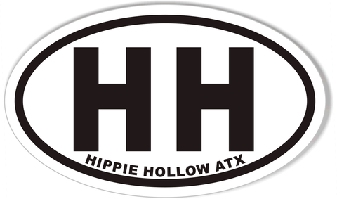 HH HIPPIE HOLLOW ATX Oval Bumper Stickers