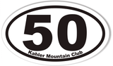 1-50 Numbered Golf Cart Oval Bumper Stickers (Kahler Mountain Club)