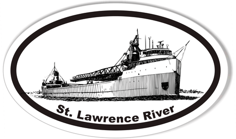 St. Lawrence River Oval Bumper Stickers with "Laker"