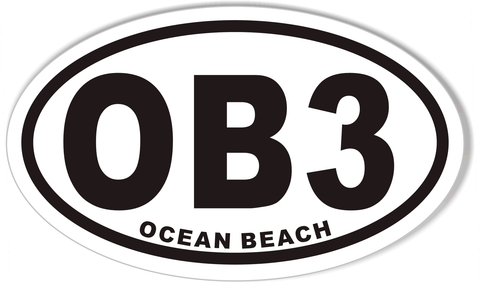 OB3 OCEAN BEACH Oval Bumper Stickers