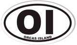OI ORCAS ISLAND Oval Bumper Stickers
