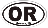 OR Orienta, WI Oval Bumper Stickers