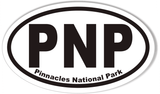 PNP Pinnacles National Park Oval Bumper Sticker