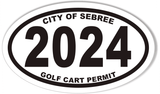 CITY OF SEBREE 2024 GOLF CART PERMIT Oval Bumper Stickers
