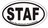 STAF Save the Animals Foundation Oval Bumper Stickers