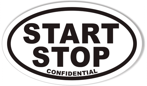 START STOP Oval Bumper Stickers