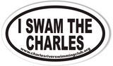I SWAM THE CHARLES Oval Bumper Stickers