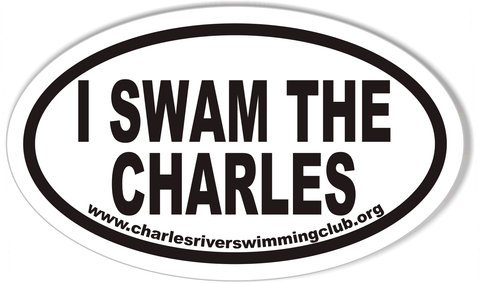 I SWAM THE CHARLES Oval Bumper Stickers
