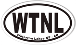 WTNL Waterton Lakes NP - AB Oval Bumper Stickers