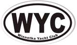 WYC Winnetka Yacht Club Oval Bumper Stickers