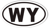 WY Wyoming Oval Bumper Sticker