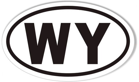 WY Wyoming Oval Bumper Sticker