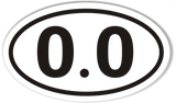 0.0 Anti Running Oval Bumper Sticker