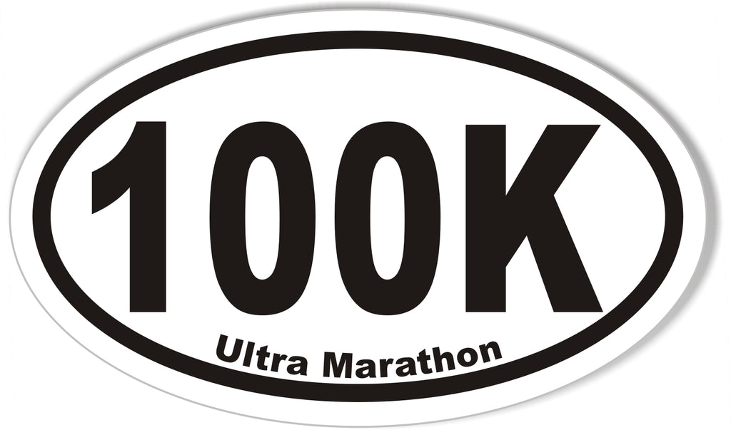100K Ultra Marathon Custom Oval Bumper Stickers – StickerCafe.com