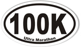 100K Ultra Marathon Euro Oval Bumper Sticker