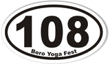 108 Boro Yoga Fest Oval Bumper Stickers