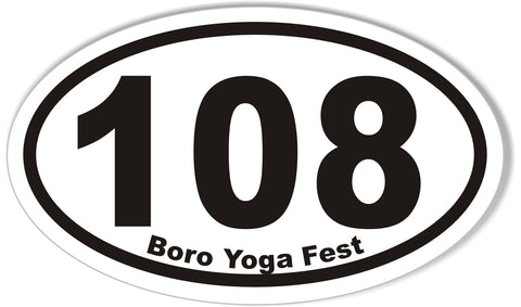 108 Boro Yoga Fest Oval Bumper Stickers