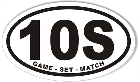10S Tennis Euro Oval Bumper Sticker