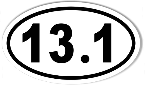 13.1 Half Marathon Oval Sticker