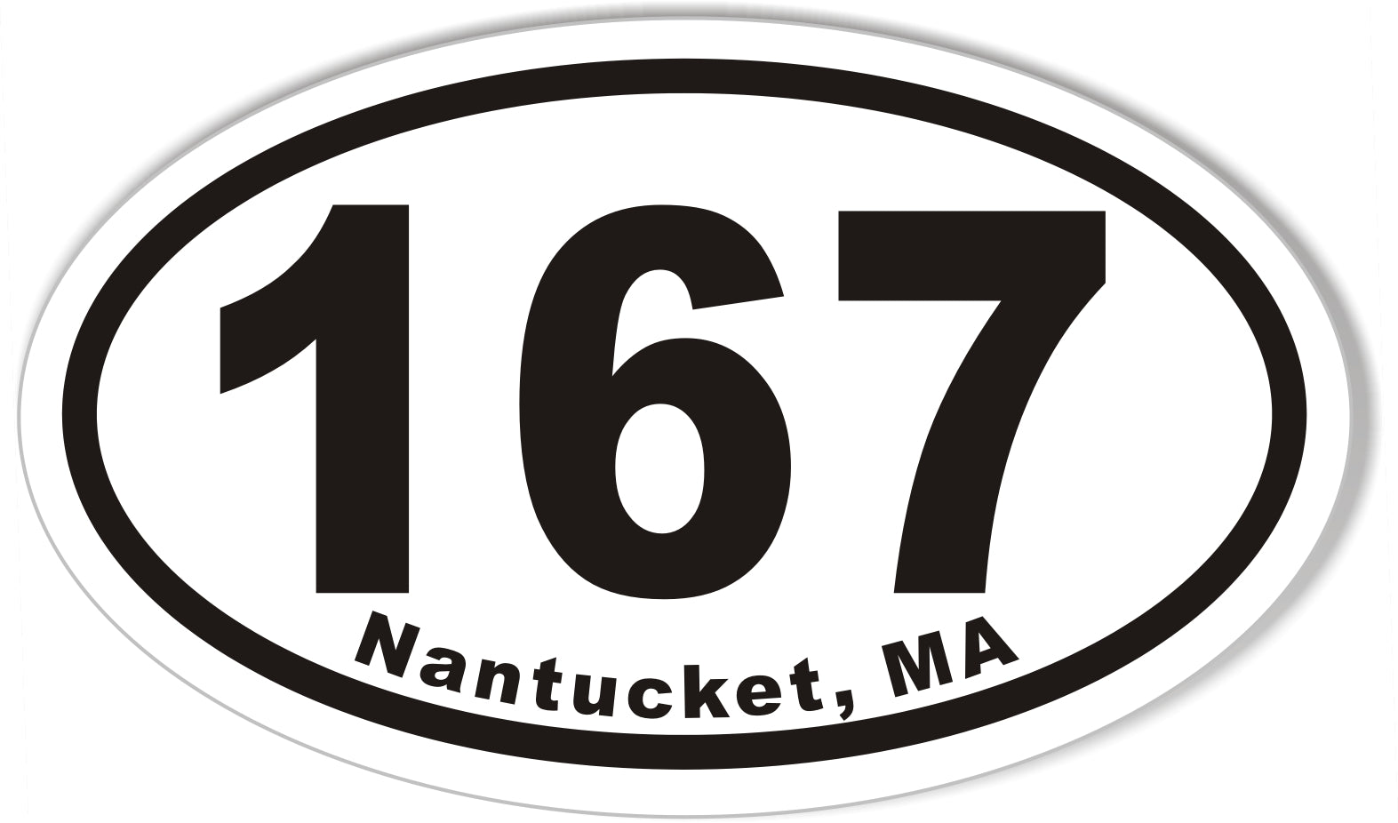 167 Nantucket, MA Oval Bumper Stickers – StickerCafe.com