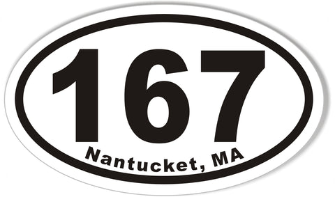 167 Nantucket, MA Oval Bumper Stickers