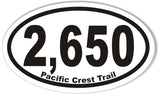 2,650 Pacific Crest Trail Euro Oval Bumper Stickers