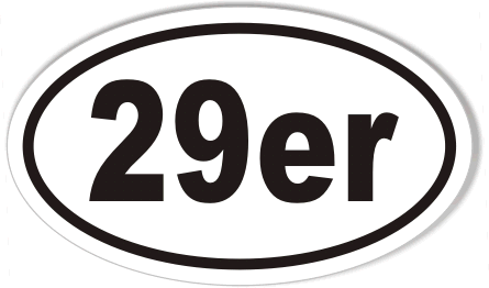 29er Mountain Biking Oval Bumper Sticker – StickerCafe.com