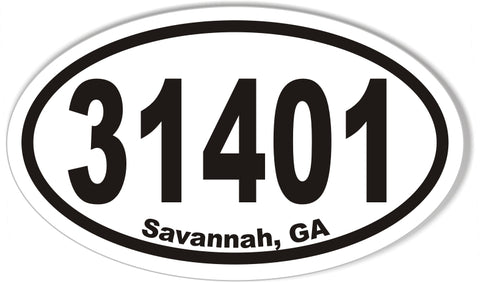 31401 Savannah, GA Oval Bumper Stickers