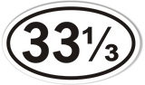 33 1/3 Oval Bumper Stickers
