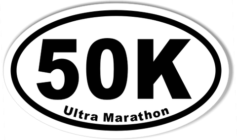 50K Ultra Marathon Oval Sticker