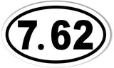 7.62 Oval Bumper Sticker