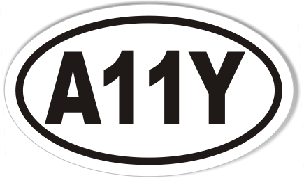A11Y Oval Bumper Stickers