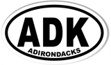 ADK ADIRONDACKS Oval Bumper Sticker