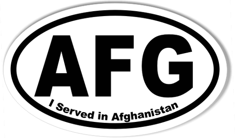 AFG I Served in Afghanistan Oval Bumper Sticker