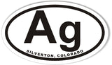 Silverton, Colorado "Ag-ton" Oval Bumper Stickers