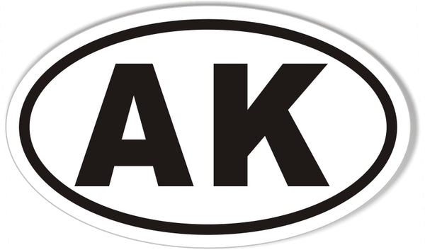 AK Alaska Euro Oval Sticker – StickerCafe.com