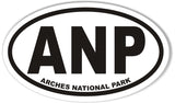 ANP ARCHES NATIONAL PARK Oval Bumper Stickers
