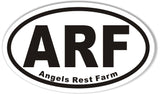 ARF Angels Rest Farm Euro Oval Stickers