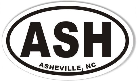 ASH ASHEVILLE, NC Euro Oval Stickers