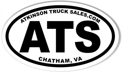 ATS 3x5 Inch Custom Oval Bumper Stickers