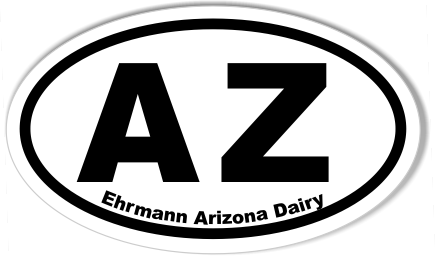 AZ Ehrmann Arizona Dairy Custom Oval Bumper Stickers