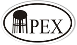 Apex NC Water Tower Oval Bumper Stickers