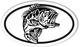 Largemouth Bass Oval Bumper Stickers