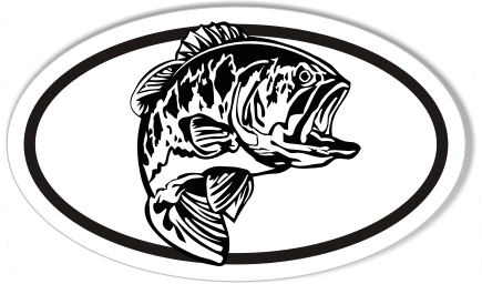 Largemouth Bass Oval Bumper Stickers