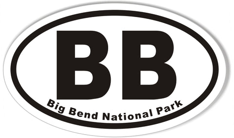 BB Big Bend National Park Oval Sticker