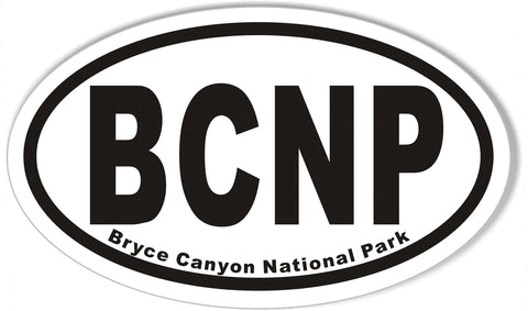 BCNP Bryce Canyon National Park Oval Bumper Stickers
